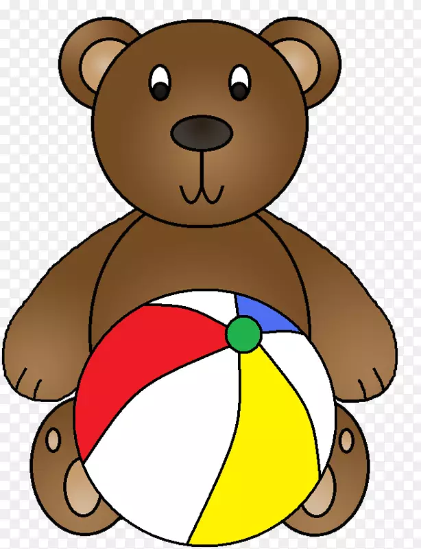 金发熊和三只熊棕熊剪贴画-海滩物品剪贴画