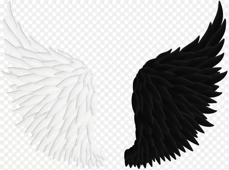 天使剪贴画-黑白翅膀