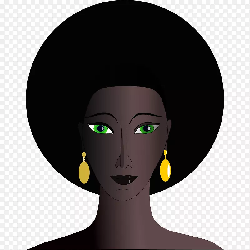 黑人女性剪贴画-卡通黑眼圈