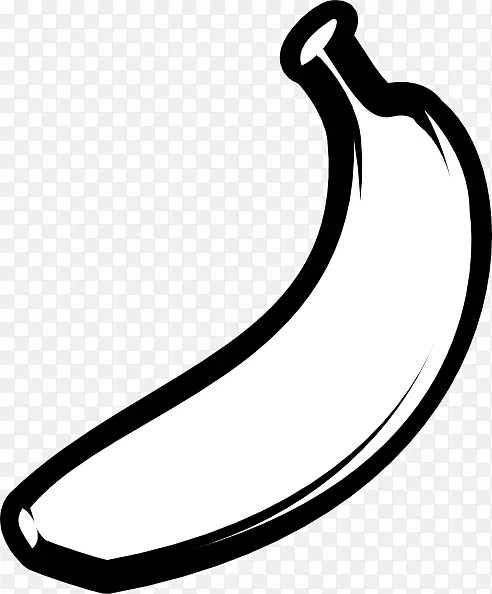松饼香蕉黑色剪贴画-香蕉轮廓剪贴画