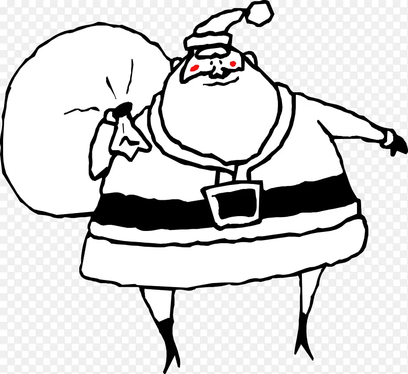 圣诞老人圣诞免费内容剪辑艺术-黑色圣诞老人图片