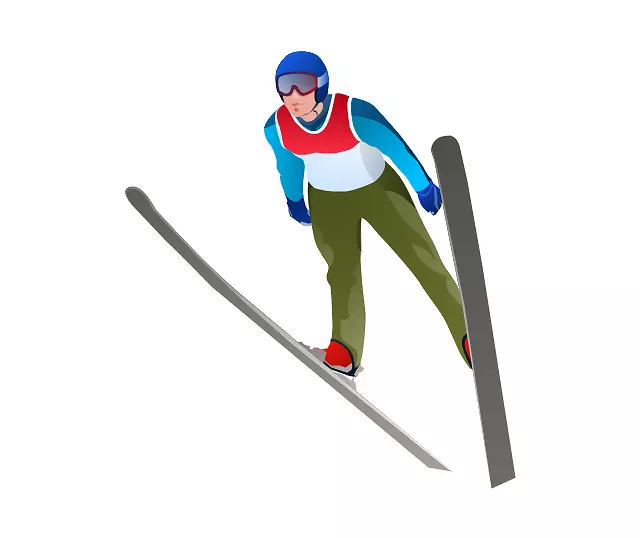 2018年冬奥会冬季运动滑雪板剪贴画-滑雪跳台