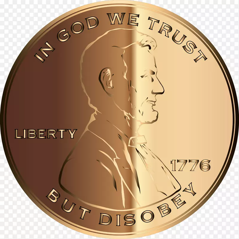 硬币林肯分-不服从的剪贴画