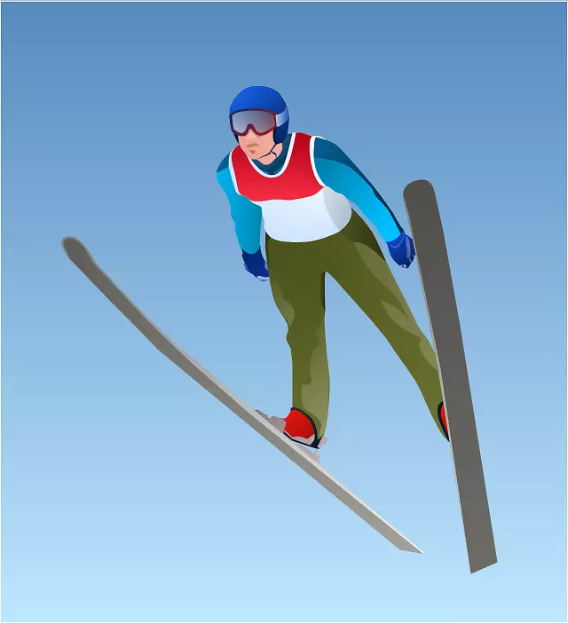 2014年冬奥会滑雪跳跃滑雪剪贴画-滑雪跳台