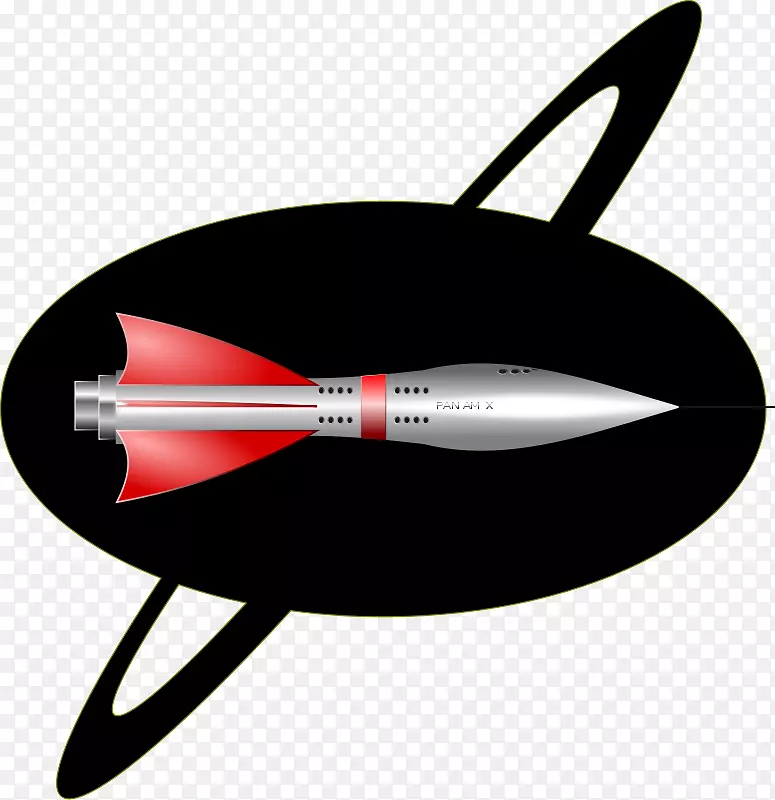 20世纪50年代宇宙飞船火箭剪辑艺术卡通飞船