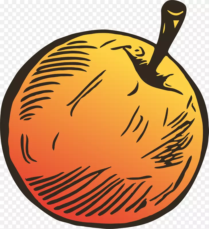苹果剪贴画-黄色简单苹果