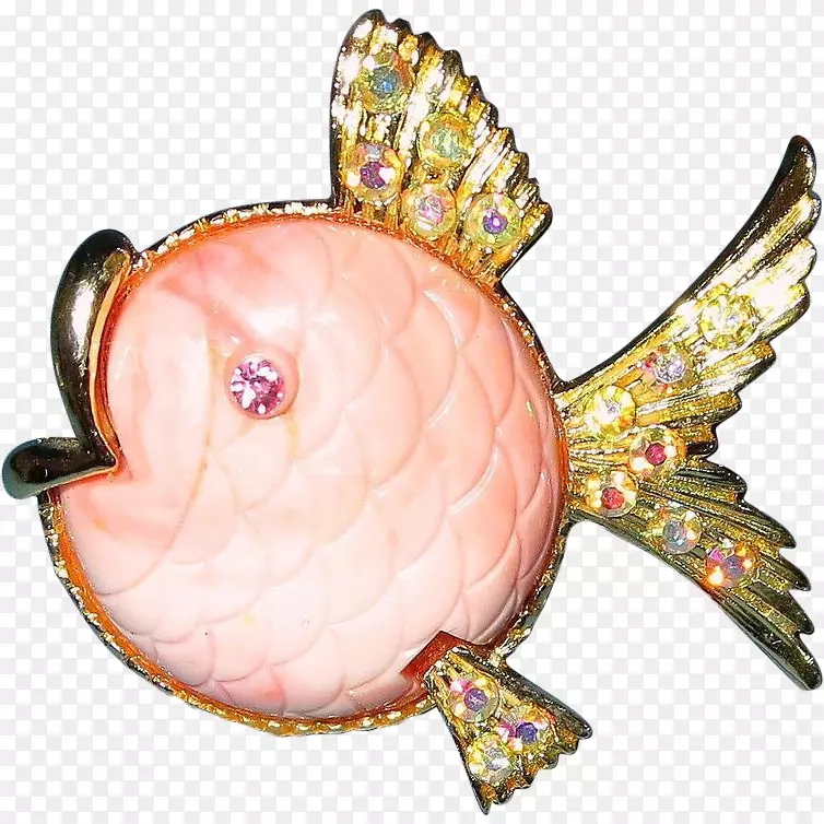 20世纪50年代胸针首饰粉红色仿宝石和莱茵石-50年代图像