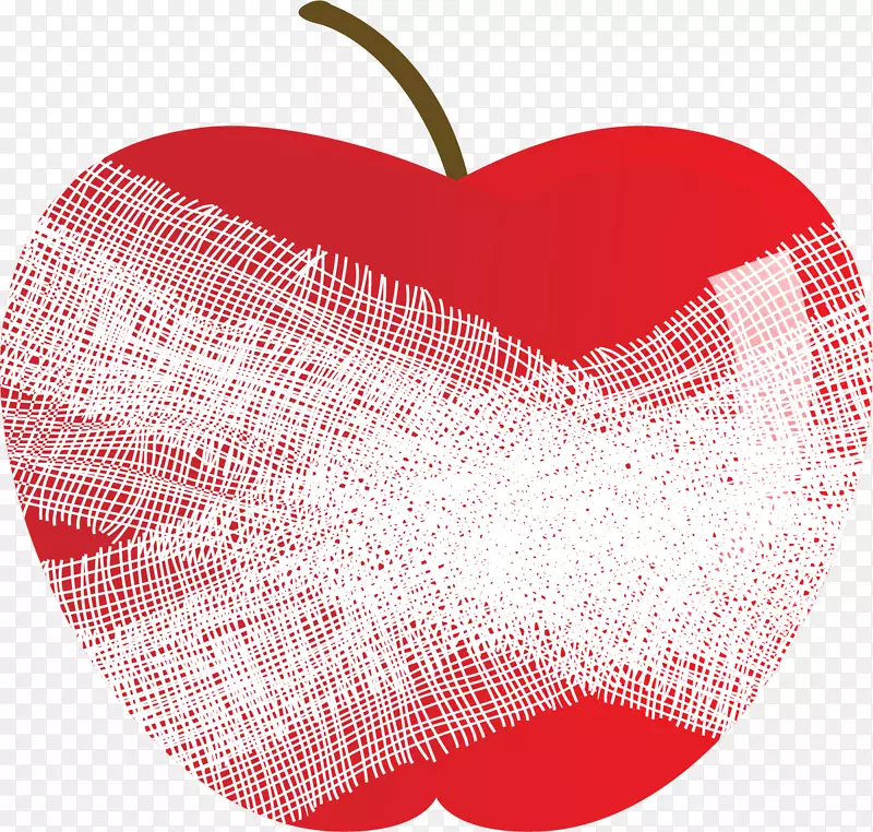 红色免版税插图.彩绘纱布包装苹果