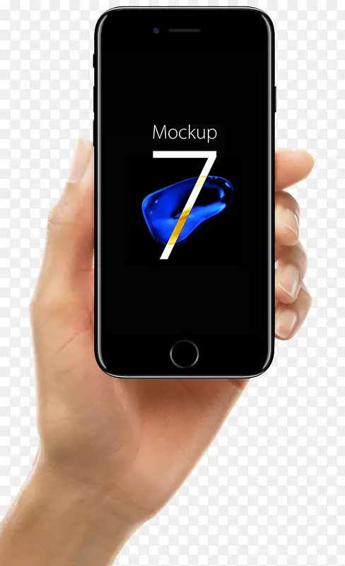iphone 6模拟图形设计-手握黑色苹果手机演绎材料