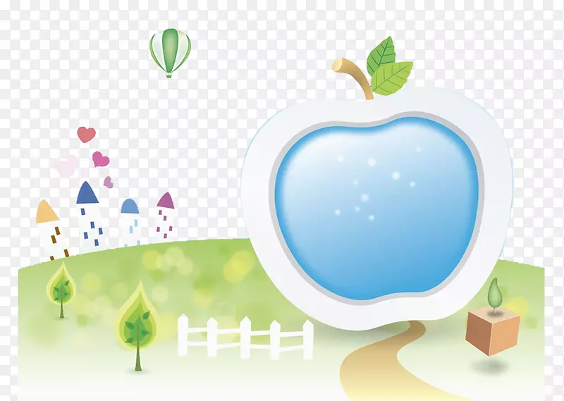 苹果树插图-苹果和树木