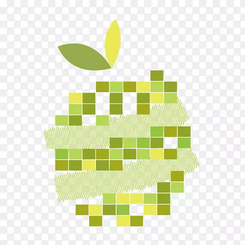 镶嵌像素Auglis-绿色苹果像素
