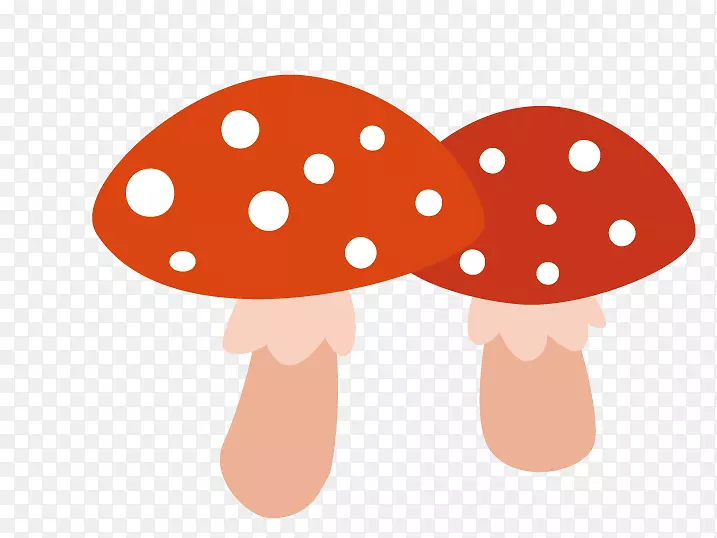 秋季枫叶动画剪贴画-卡通粉红蘑菇
