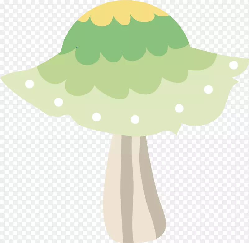绿叶剪贴画.创意手绘蘑菇