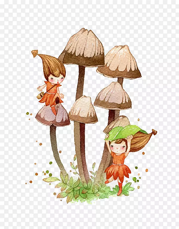 创意插图-手绘蘑菇