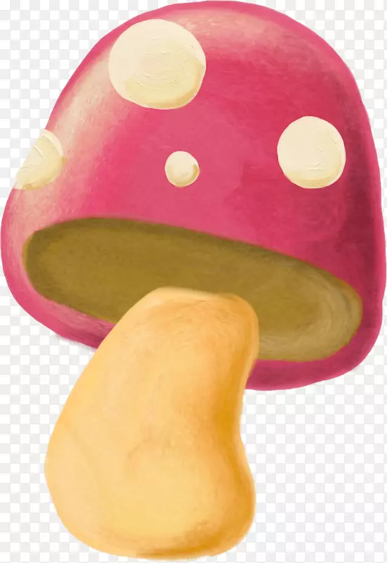 卡通蘑菇-手绘粉红卡通蘑菇