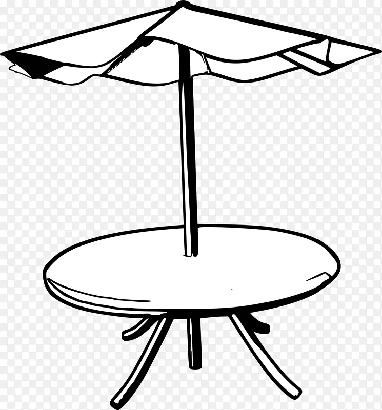 桌伞花园家具剪贴画伞剪黑色