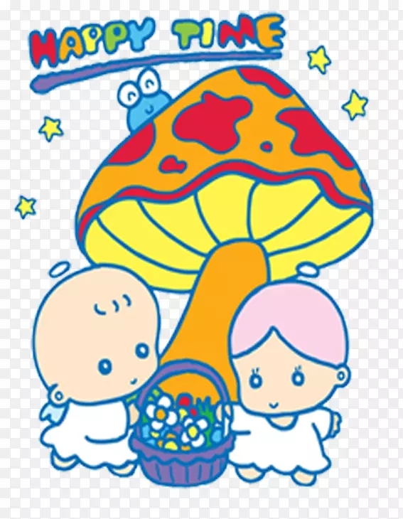 儿童海报插图-手绘蘑菇