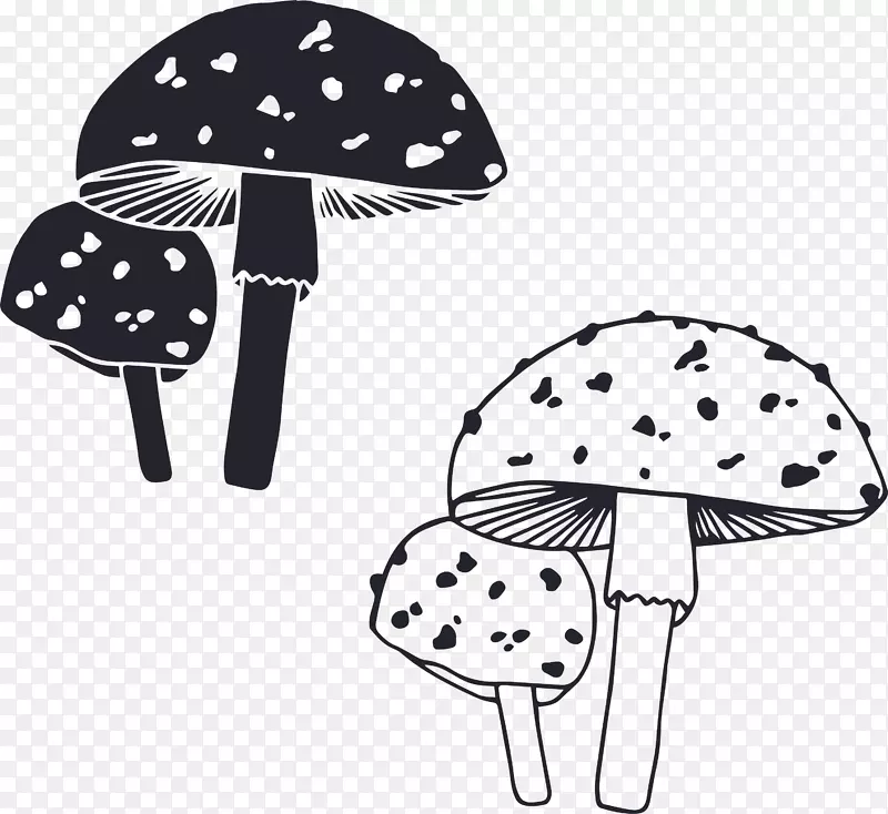 蘑菇剪贴画-手绘蘑菇