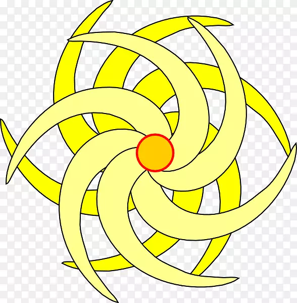 花卉可伸缩图形剪辑艺术.黄色螺旋剪贴画