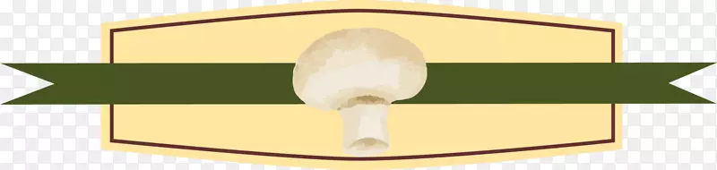 材料角剪贴画.黄色蘑菇标签