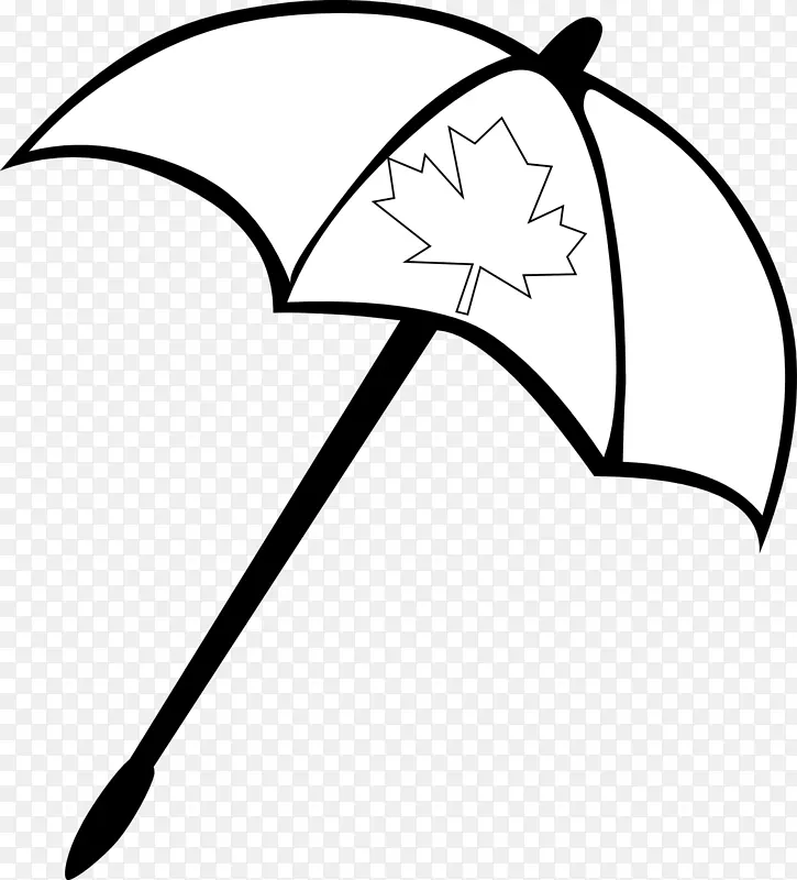 雨伞黑白剪贴画-鸟伞剪贴画