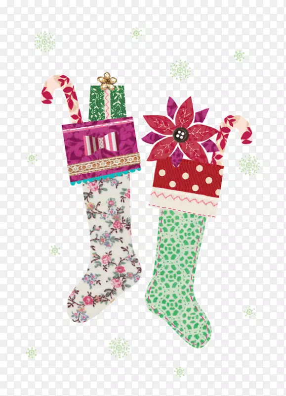 圣诞节装饰品圣诞袜.卡通圣诞袜花装饰
