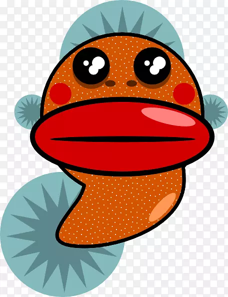 唇形鱼动画剪辑艺术-有趣的鱼类剪贴画