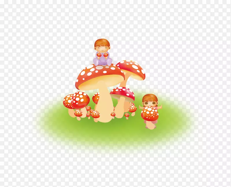 卡通儿童蘑菇插图-可爱的卡通蘑菇