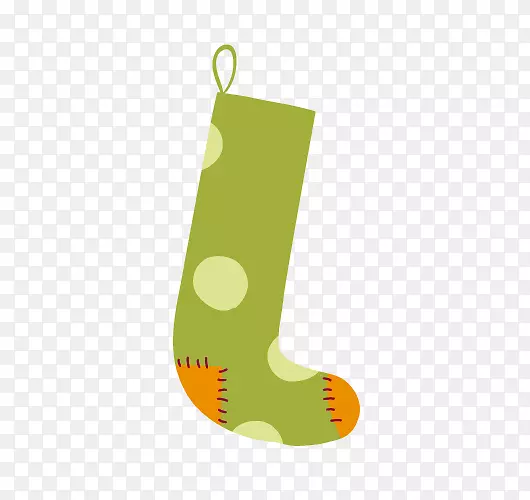 绿色袜子圣诞袜设计师-绿色补丁圣诞袜