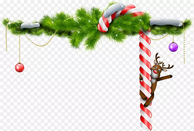 驯鹿圣诞树枝剪贴画-圣诞创意