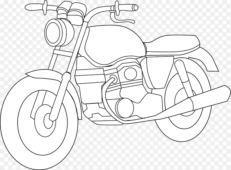 摩托车哈雷-戴维森绘画剪贴画-图像摩托车