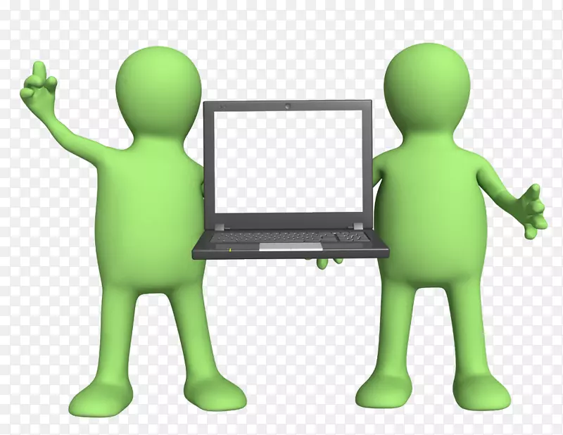 插图摄影动画-两个人持有电脑