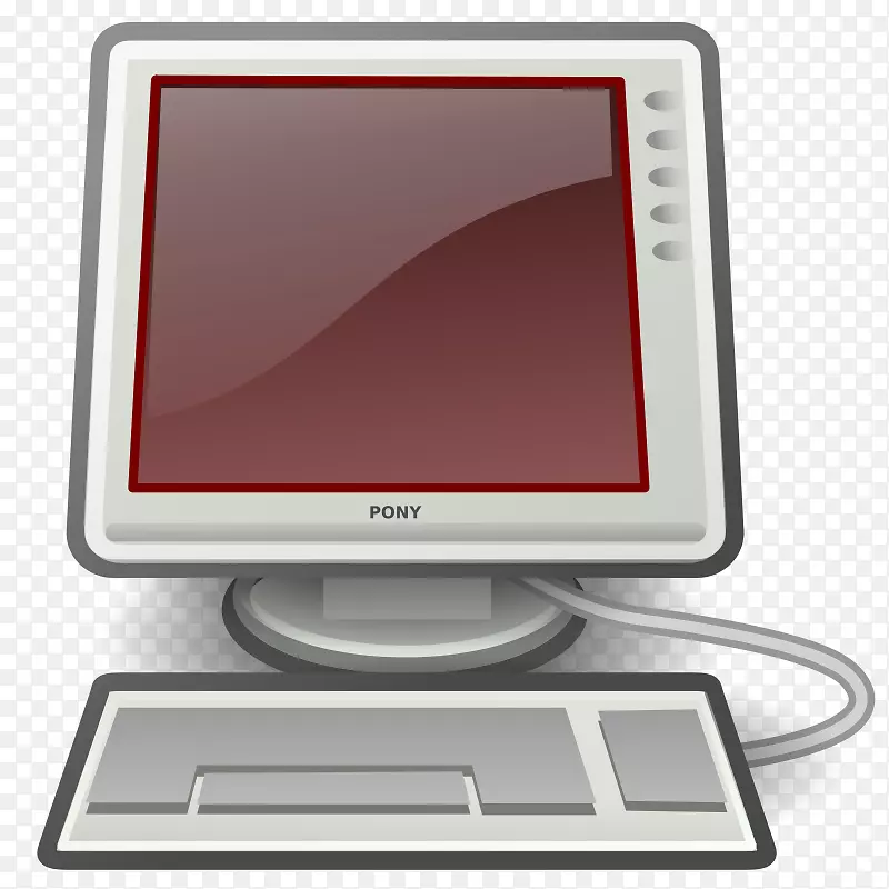 笔记本电脑图标剪贴画卡通红白电脑屏幕