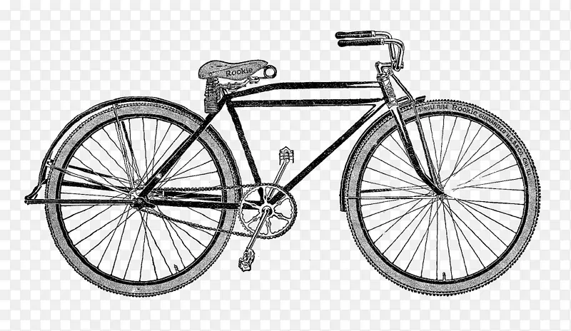 固定齿轮自行车，单速自行车，山地自行车剪贴画.老式自行车剪贴件