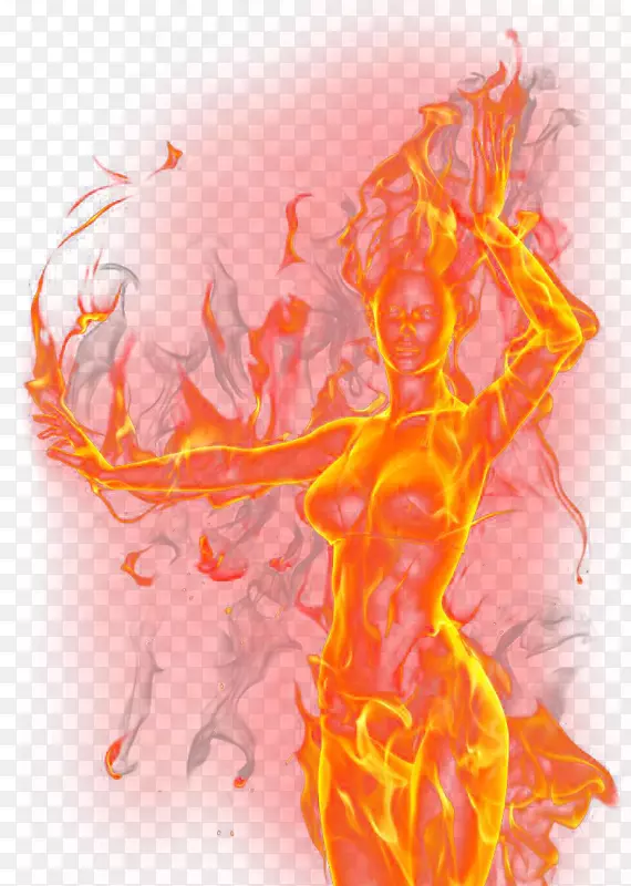 艺术桌面壁纸有机体电脑字体-金色火焰女性角色效果