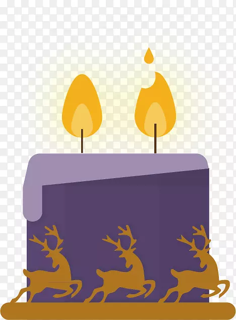 蜡烛火焰.手绘紫色蜡烛火焰材料