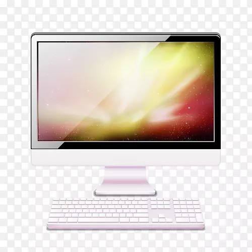 电脑监控笔记本电脑键盘台式电脑个人电脑白色桌面电脑