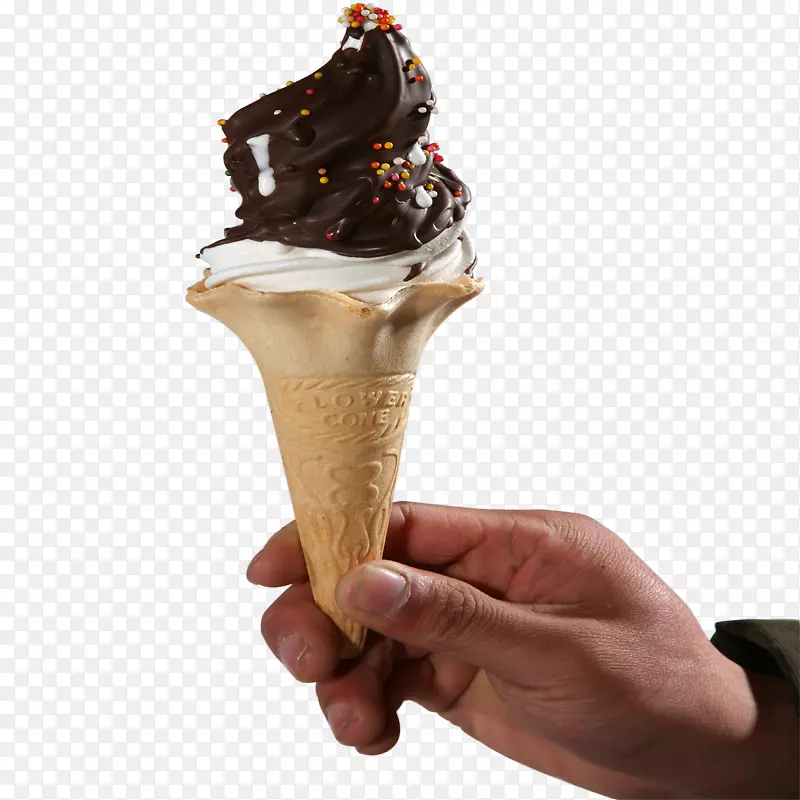 巧克力冰淇淋圣代饼干卷巧克力冰淇淋