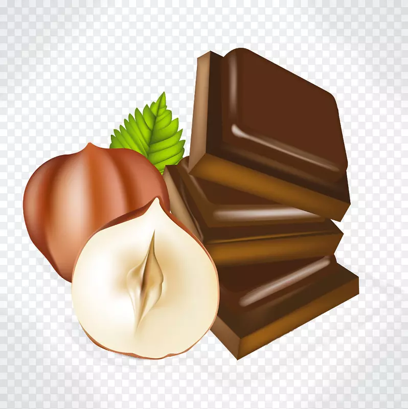 巧克力布丁巧克力蛋糕纳西拉榛子-食物巧克力卡通图片材料，精美巧克力