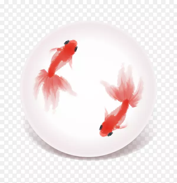 鱼水彩画水墨画插图-丰富的鱼