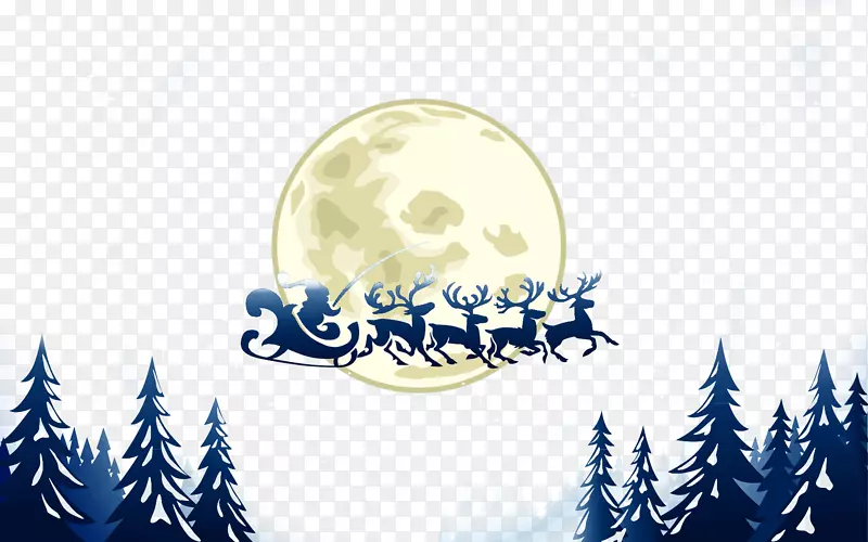 圣诞老人平安夜插画-创意圣诞夜免费PNG