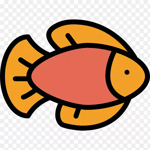 鱼类可伸缩图形电脑图标剪贴画一条黄鱼