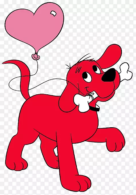 Clifford，大红狗画夹艺术-大红色剪贴画