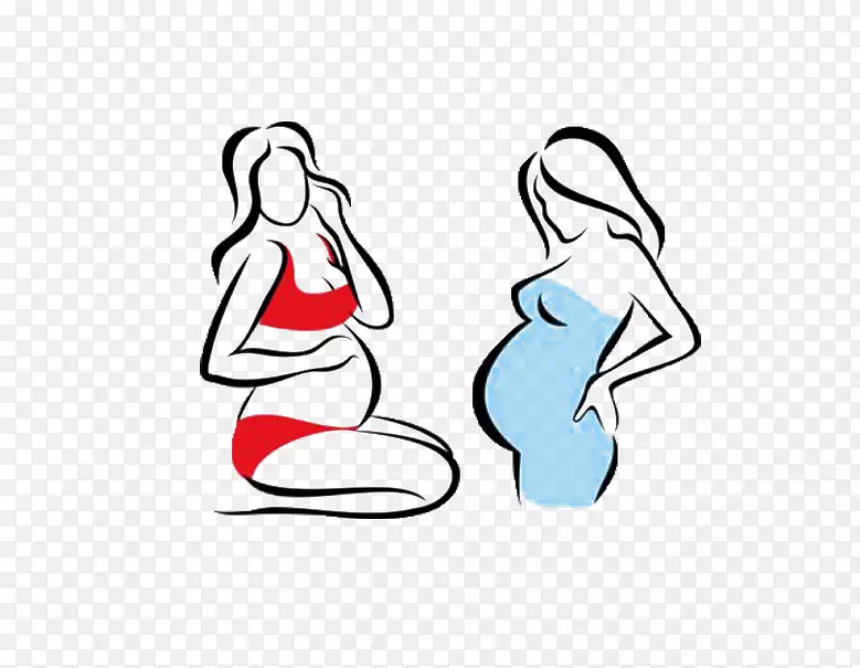 孕妇摄影插图-创意卡通孕妇