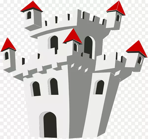 城堡卡通片艺术-中世纪剪贴画