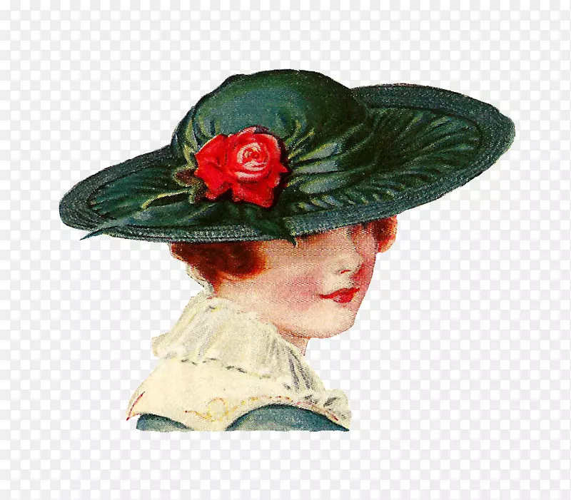20世纪40年代帽子、旧衣服、古董剪贴画-女式帽子剪贴画