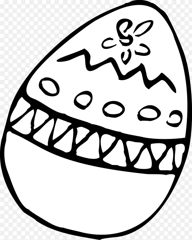 复活节兔子黑白彩蛋夹艺术-微笑电脑剪报