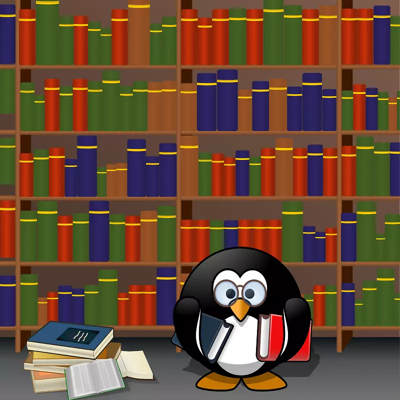 企鹅·德默尔纪念图书馆剪贴画-图书馆卡剪贴画