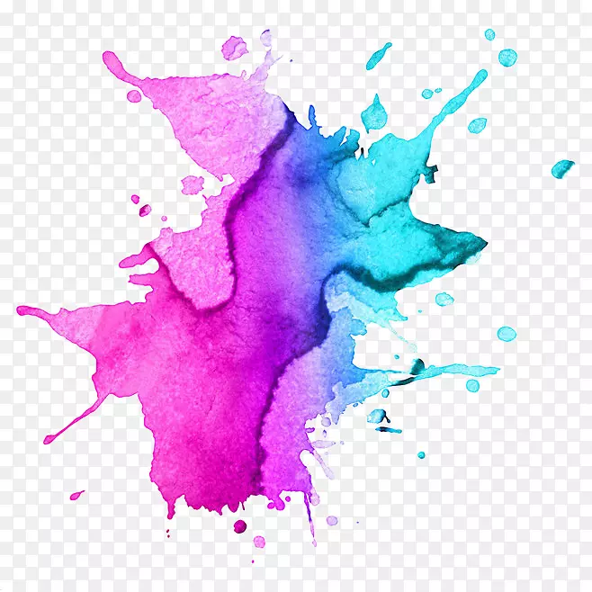 水彩画.紫色梦效果元素