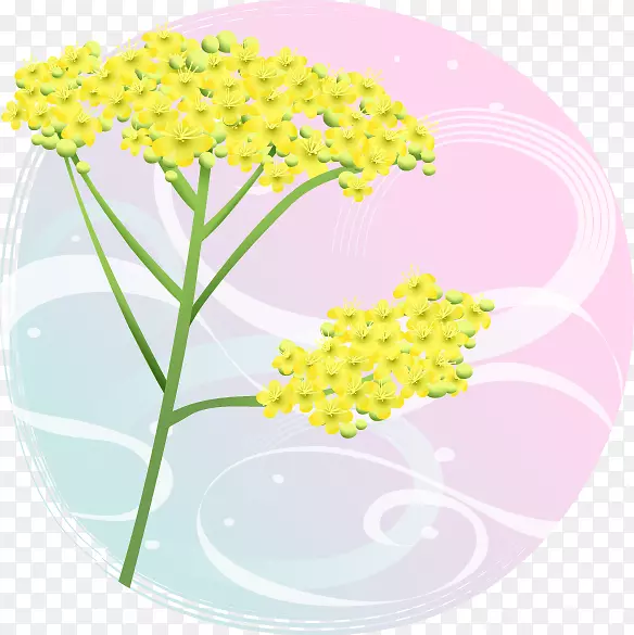 花黄植物原料摄影剪贴画-黄色花纹手绘梦